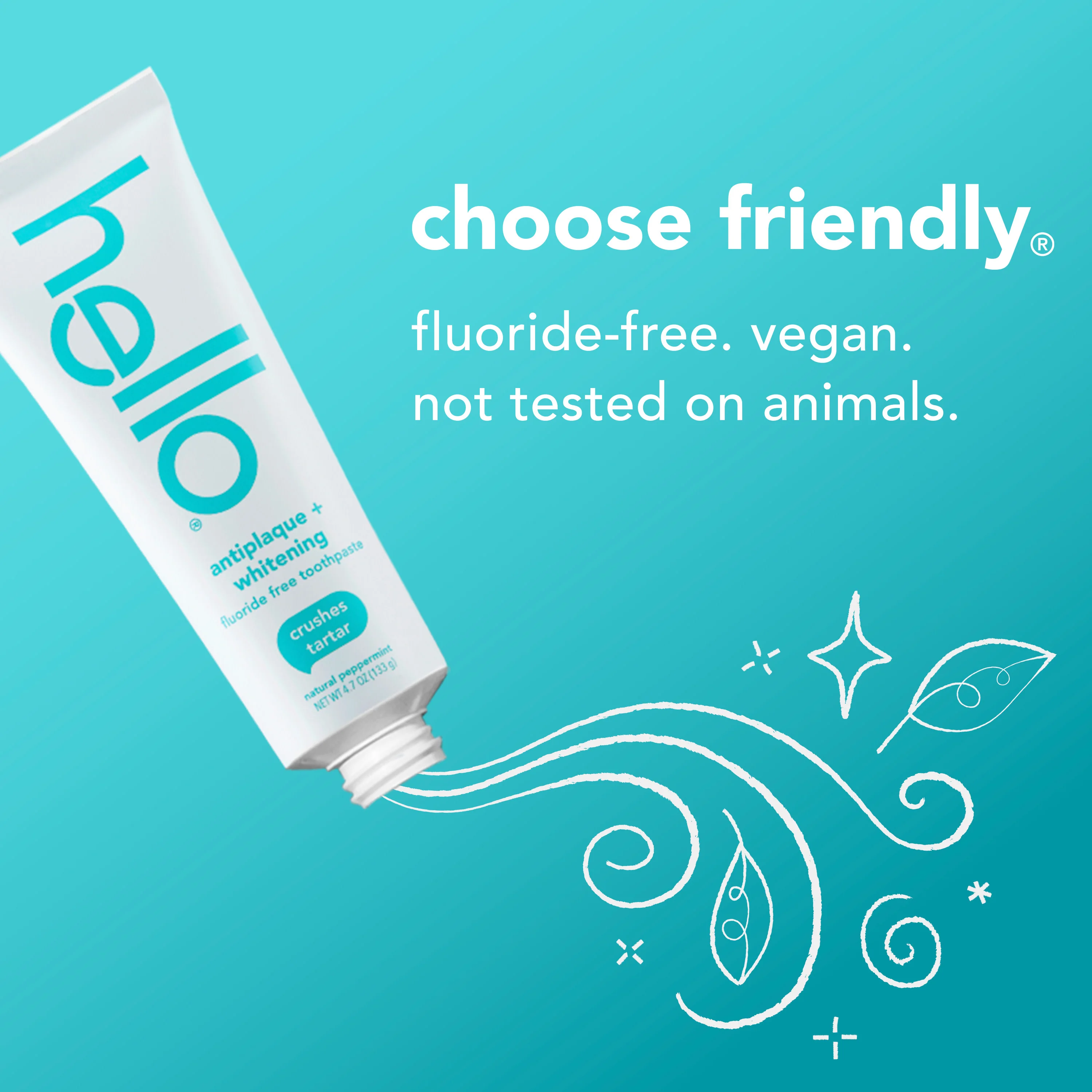 hello antiplaque + whitening fluoride free toothpaste twin pack - Image 5